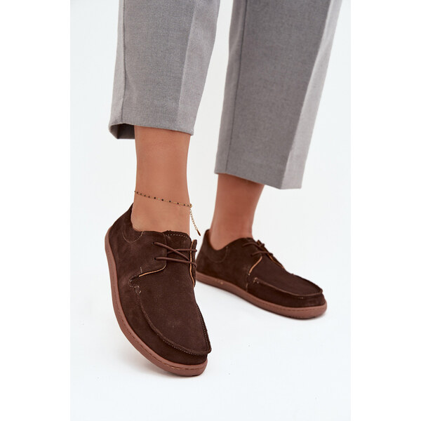 Półbuty Damskie Typu Barefoot Z Naturalnego Zamszu Zazoo 327 66664160