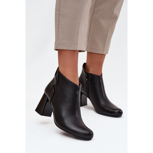 Kesi Dámska zateplená členková obuv na stĺpiku - čierna Ivessara 66884781