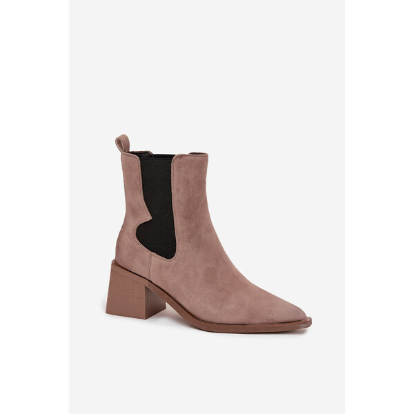 Kesi Dámske semišové kožené čižmy Artiker - béžové, zateplené, na 66884188