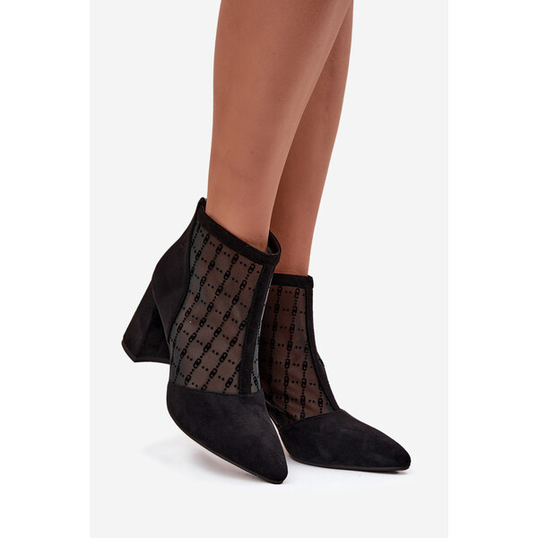 Kesi Dámske čižmy D&A na kolíku - čierne 66884167