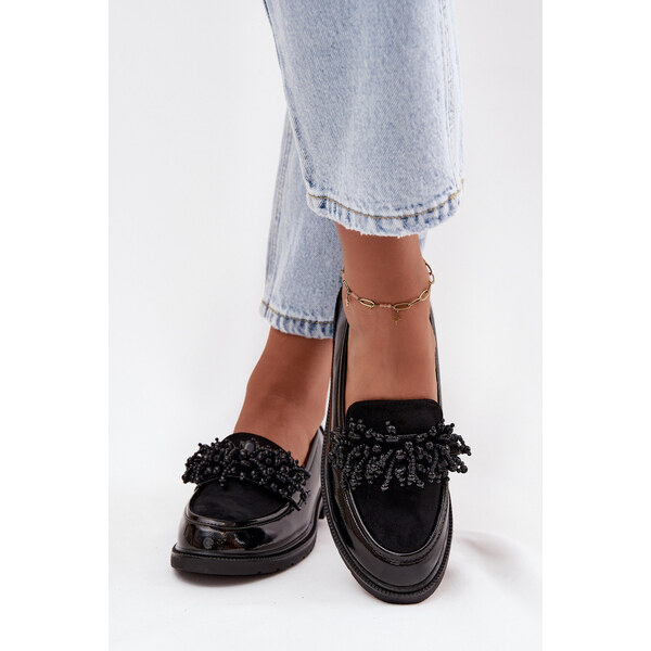 D&A Damskie Mokasyny Lakierowane S.Barski HY52-369B Czarne 66664299