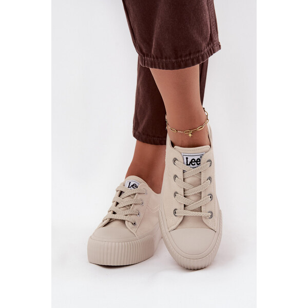 Trampki Damskie Na Platformie LEE ISLA C WOMEN LOW 50253001.35E Beżowe 66664363