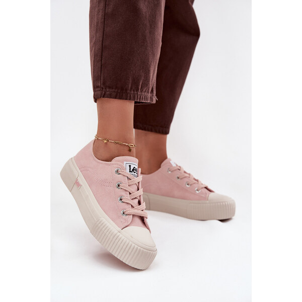 Trampki Damskie Na Platformie LEE ISLA C WOMEN LOW 50253001.78E Różowe 66664364