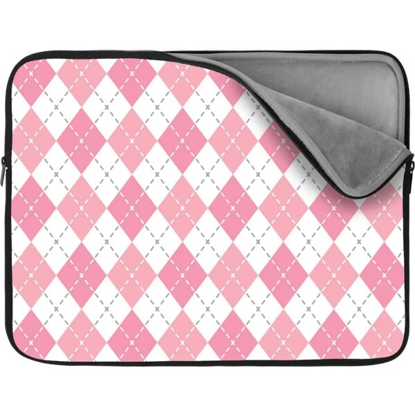 Sablio Obal na notebook Ružové a biele kosoštvorčeky 65430280