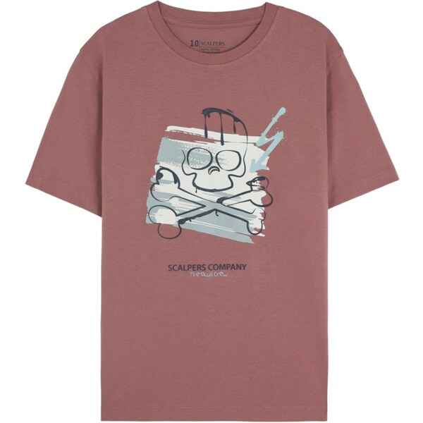 Scalpers Tričko Strokeskull sivá / burgundská / čierna 66308098