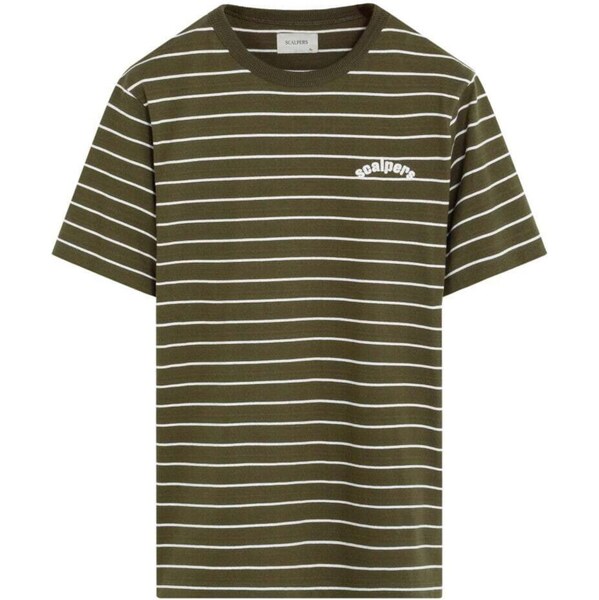 Scalpers Tričko Semb kaki / biela 66308225