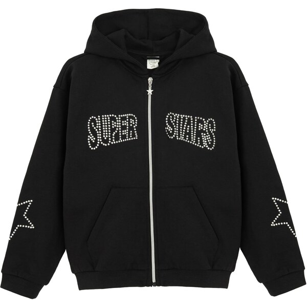 Cool Club Tepláková bunda čierna / biela 66308383