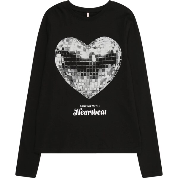 ONLY GIRLS Tričko KOGANNIE čierna / strieborná / biela 66308478