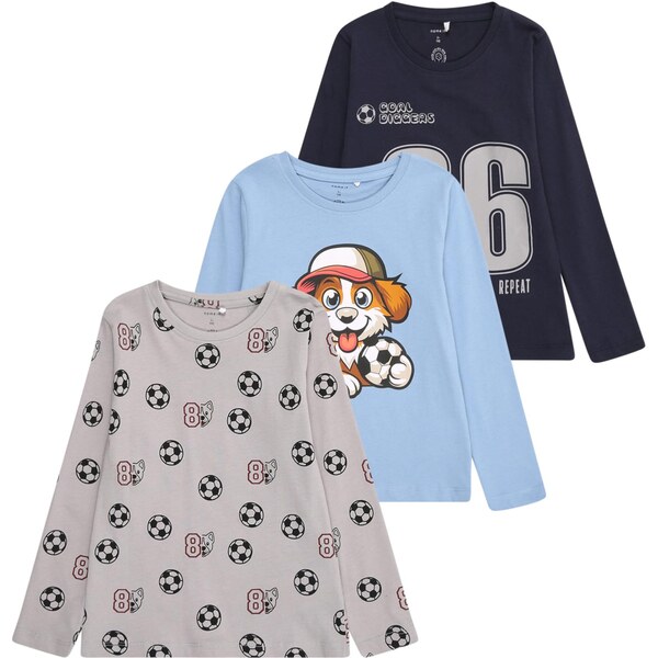 NAME IT Tričko NMMNIKO námornícka modrá / svetlomodrá / sivá / čierna 66308708