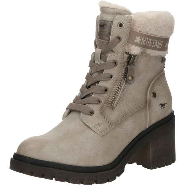 MUSTANG Šnurovacie členkové čižmy Leila tmavobéžová 66308917