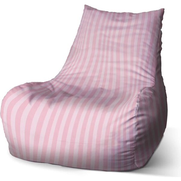 Sablio Detský vodeodolný sedací vak Bean Ružové pruhy: 60 x 70 x 70 cm 65110652
