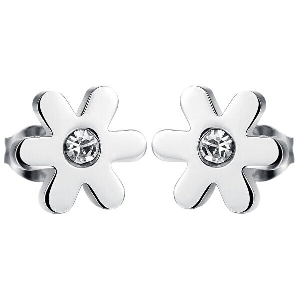 Troli Drobné kvietkované náušnice s kryštálom 66582879