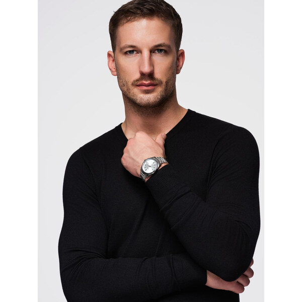 Ombre Classic mens sweater with round neckline - black 52492864