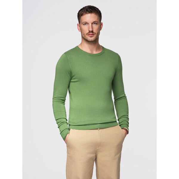 Ombre Classic mens sweater with round neckline - green 50570109