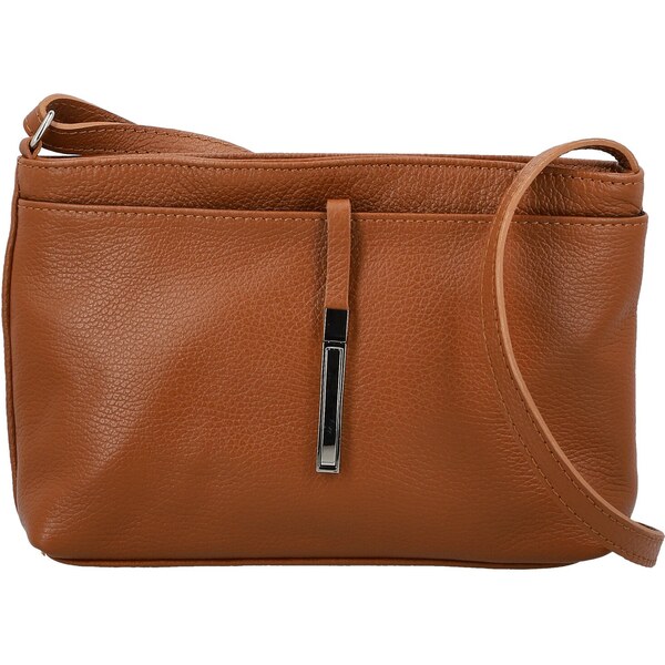 Dámska kožená crossbody kabelka koňaková - Delami Vera Pelle Finni 66340177