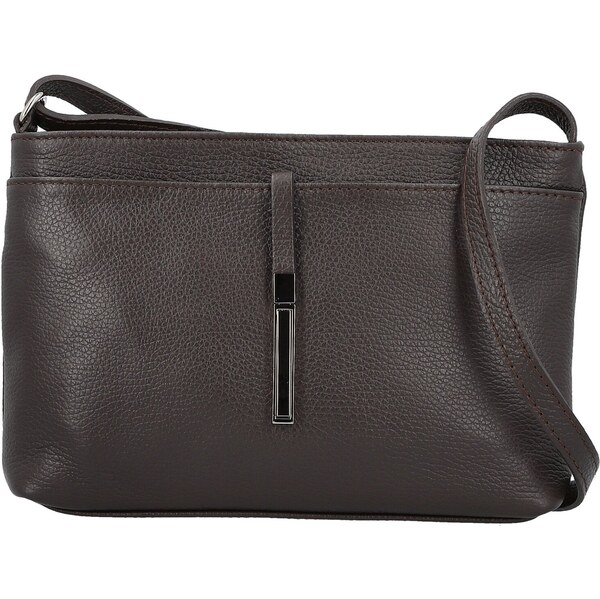 Dámska kožená crossbody kabelka tmavo hnedá - Delami Vera Pelle Finni 66340176