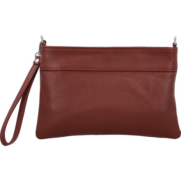 Dámska kožená crossbody kabelka vínová - Delami Vera Pelle Denica 66340183