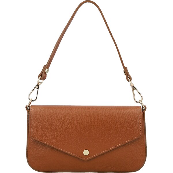 Dámska kožená kabelka na rameno koňaková - Delami Vera Pelle Aksely 66363505