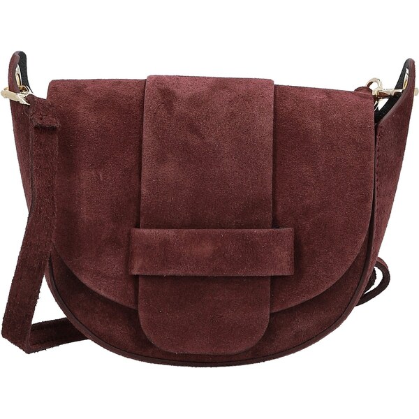 Dámska kožená crossbody kabelka vínová - Delami Vera Pelle Ylla vínová 66403299