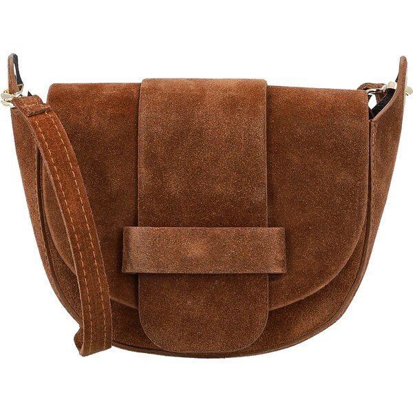 Dámska kožená crossbody kabelka koňaková - Delami Vera Pelle Ylla 66403297