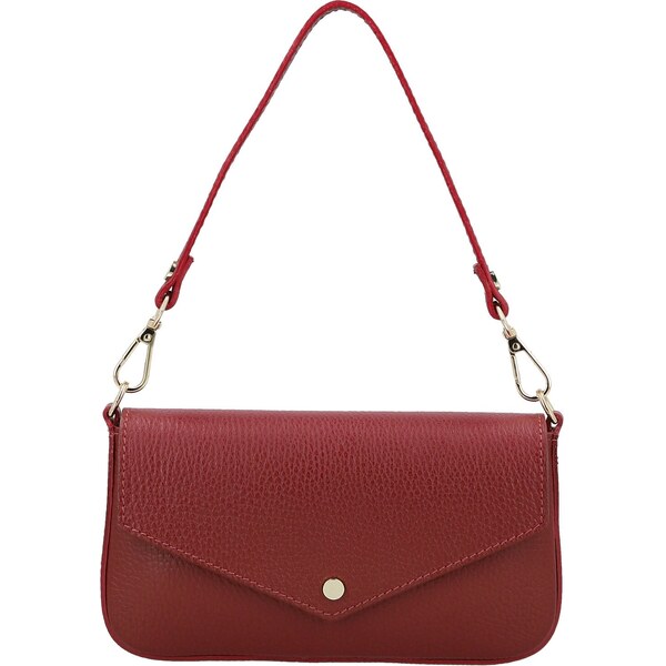 Dámska kožená kabelka na rameno tmavo červená - Delami Vera Pelle 66363504
