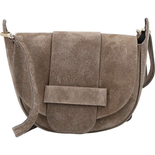Dámska kožená crossbody kabelka taupe - Delami Vera Pelle Ylla taupe 66403298