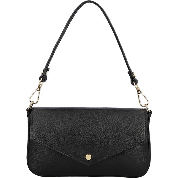 Dámska kožená kabelka na rameno čierna - Delami Vera Pelle Aksely 66363502