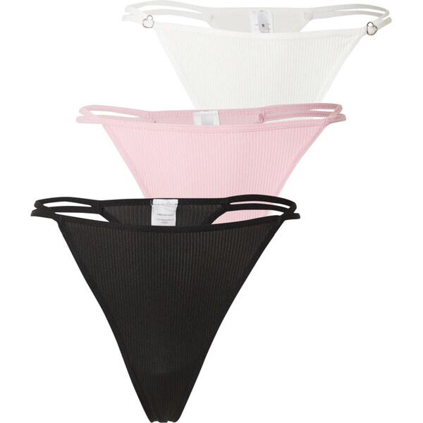 Trendyol Tangá ružová / čierna / biela 65373054