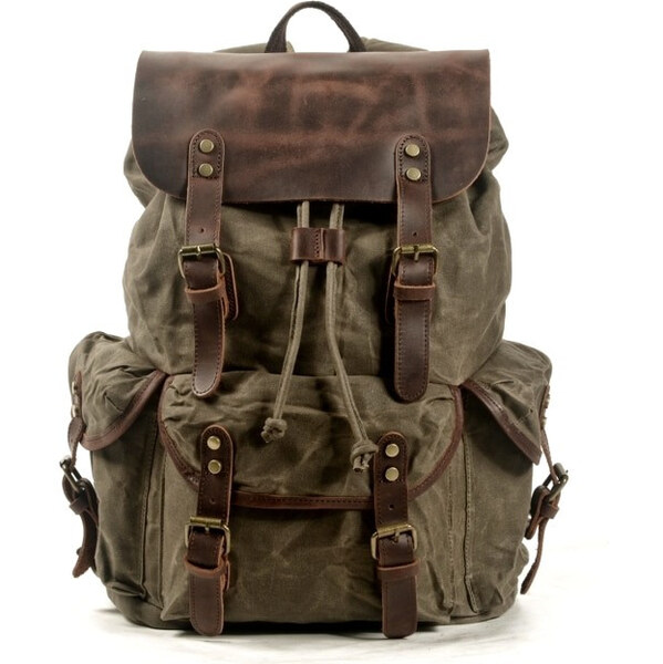 Kaukko Outdoor canvas batoh Camelo Zelený 65225410