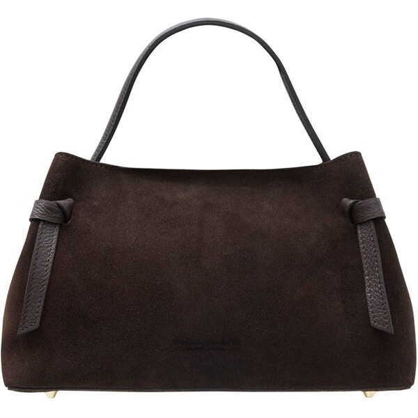 Glamorous by GLAM Kožená kabelka z broušené kůže do ruky tmavě hnědá 66320920