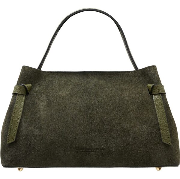 Glamorous by GLAM Kožená kabelka z broušené kůže do ruky tmavě zelená 66320918