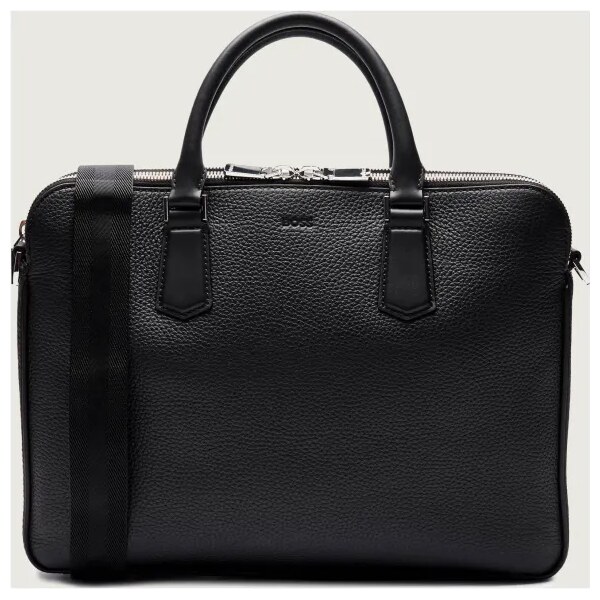 BOSS BLACK Kožená taška na notebook 17 New Crosstown_Doc Z. 61868565