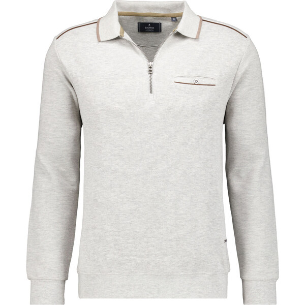 Pánsky sivý melanžový pulóver so zipsom RAGMAN 66321799