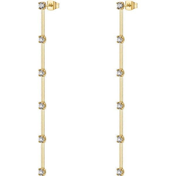 Brosway Dlhé pozlátené náušnice s čírymi zirkónmi Dreaming BIG26 66591263