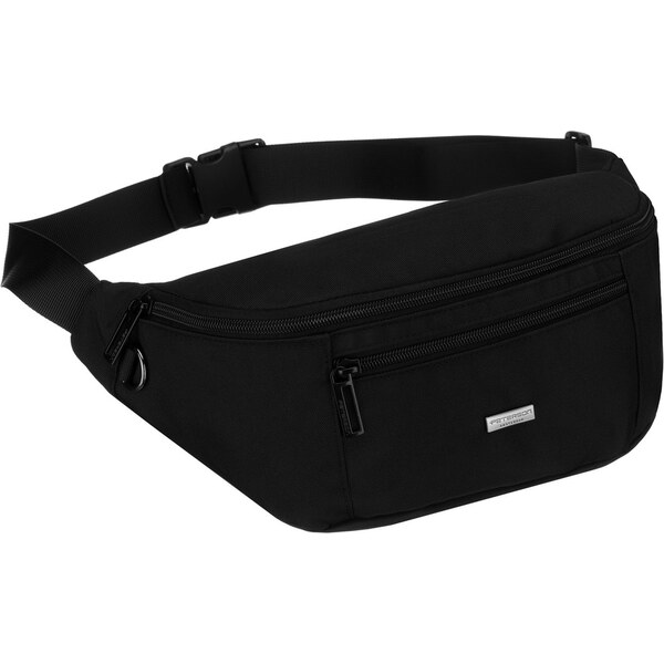 Peterson Pánska čierna crossbody taška/ľadvinka s vonkajším vreckom na 66327493
