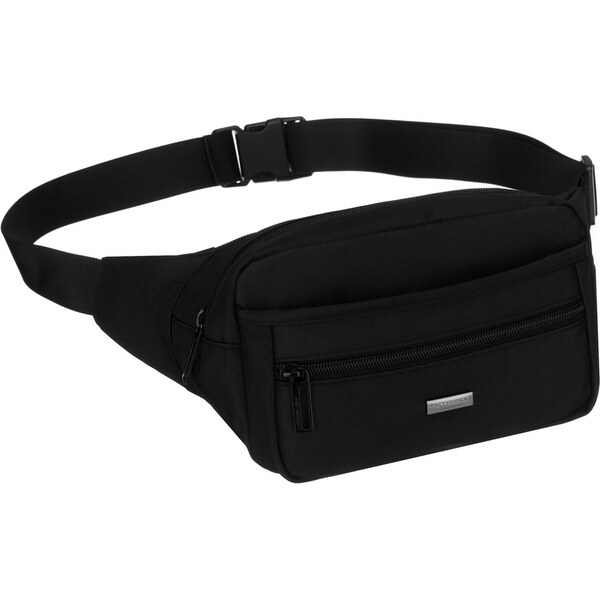 Peterson Pánska čierna crossbody taška/ľadvinka s tromi vreckami – 66327495