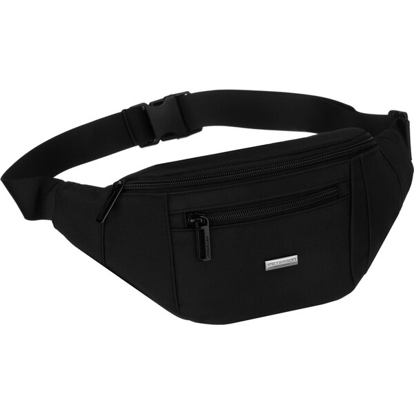 Peterson Pánska čierna crossbody taška/ľadvinka s vonkajšími vreckami 66327494