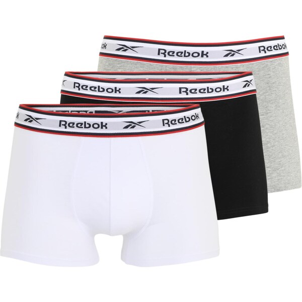 Reebok Boxerky Barlow sivá melírovaná / červená / čierna / biela 66330139