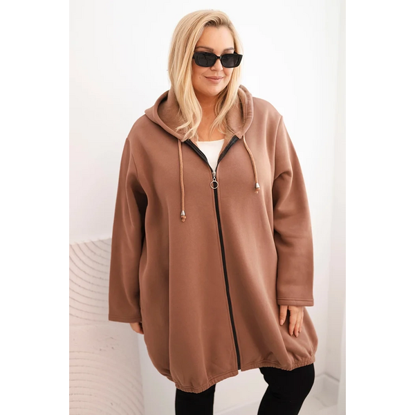 Kesi Dámska mikina Plus Size zateplená s kapucňou a zipsom 66362617