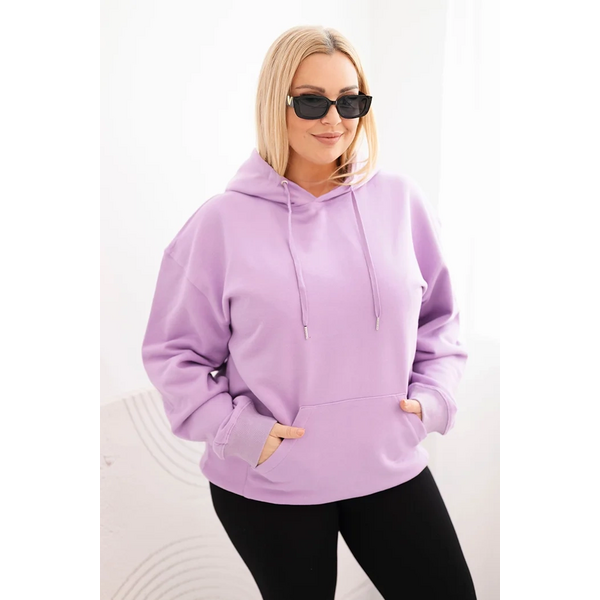 Kesi Dámska mikina s kapucňou a klokaním vreckom Plus Size z bavlny 66420680