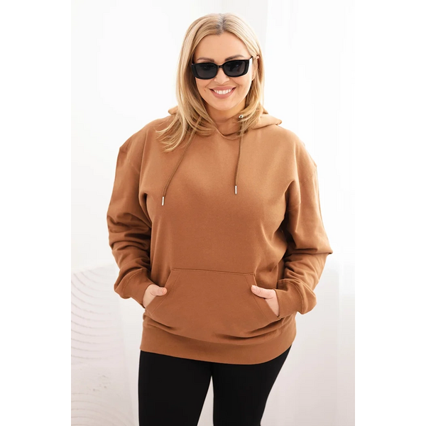 Kesi Dámska mikina s kapucňou a klokaním vreckom Plus Size z bavlny 66420681