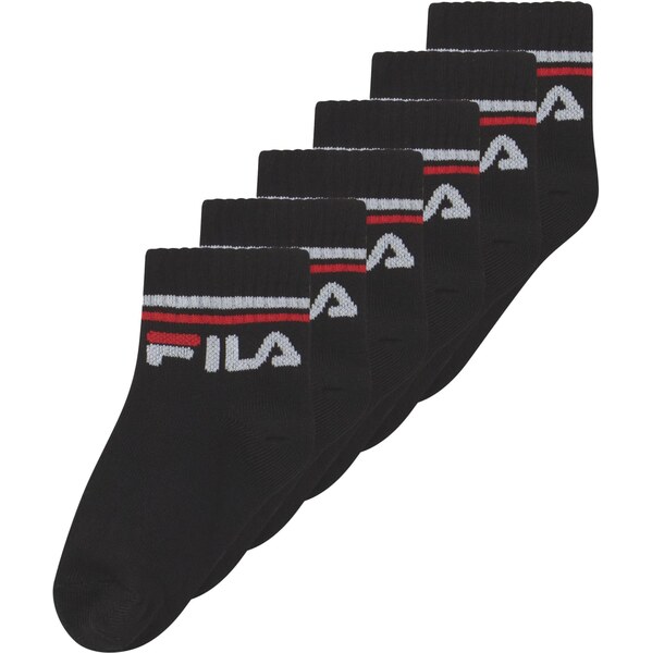 FILA Športové ponožky sivá / červená / čierna 66330403