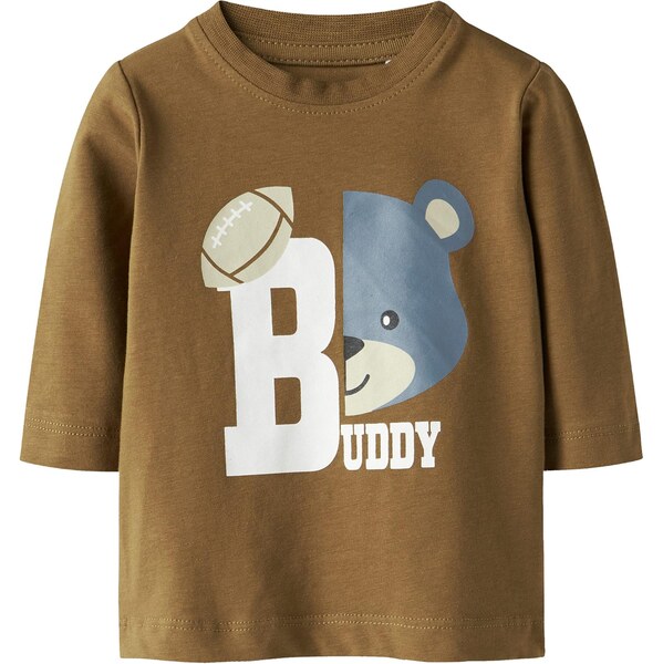 NAME IT Tričko NBMSHOUT hnedá / sivá / biela 66330512