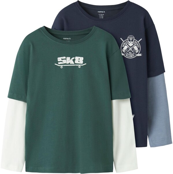 NAME IT Tričko NKMVARTO námornícka modrá / opálová / jedľová / biela 66330656