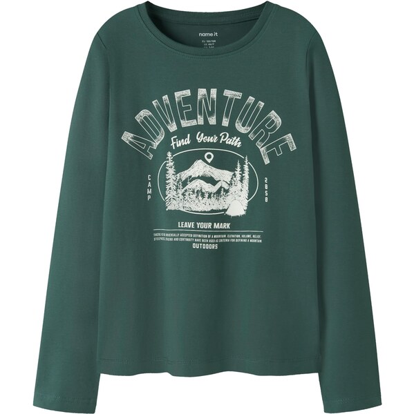 NAME IT Tričko NKMVUX zelená / biela 66330701