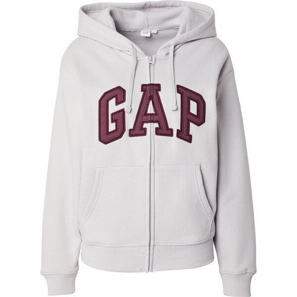 GAP Tepláková bunda HERITAGE svetlosivá / vínovo červená / 66330867