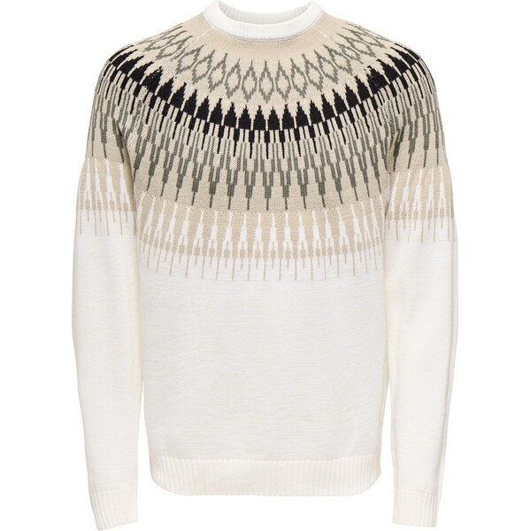 Only & Sons Sveter ONSTERRY béžová / sivá / čierna / biela 66331046