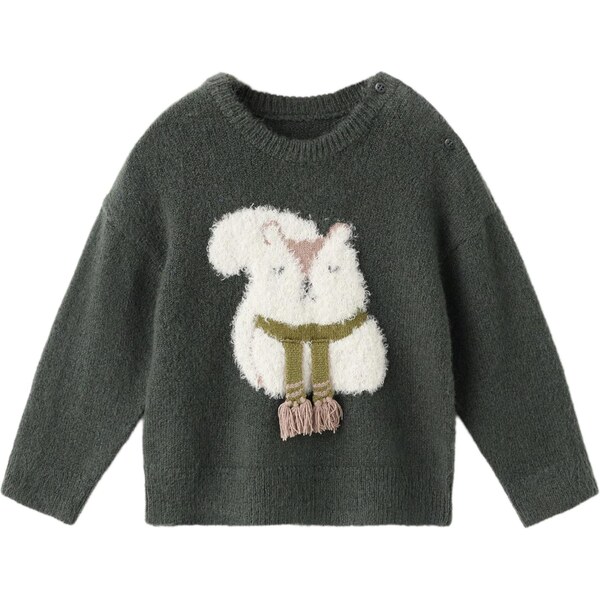 MANGO KIDS Sveter tmavobéžová / olivová / tmavozelená / biela 66331052