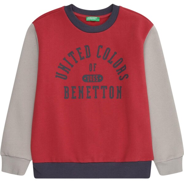 UNITED COLORS OF BENETTON Mikina svetlosivá / tmavosivá / červená 66331164