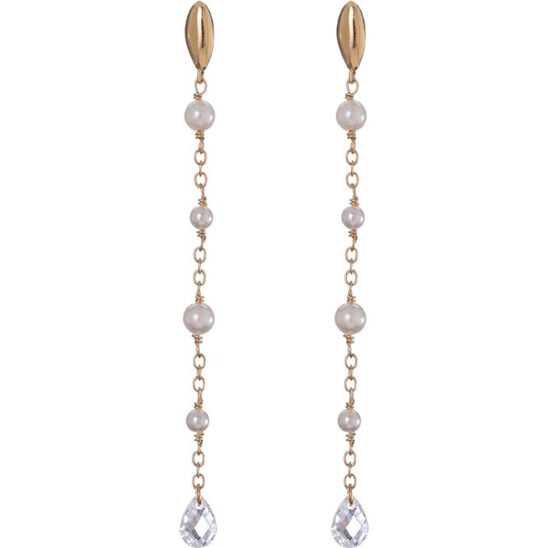 Alisia Dlhé pozlátené náušnice s umelými perlami a zirkónom AL4924.01 66590581